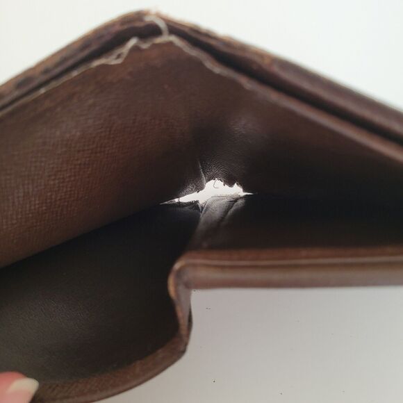 Vintage Louis Vuitton Men's LV Brown Bi-Fold Damier Leather Wallet Damaged Fair - Picture 6 of 12